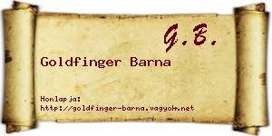 Goldfinger Barna névjegykártya